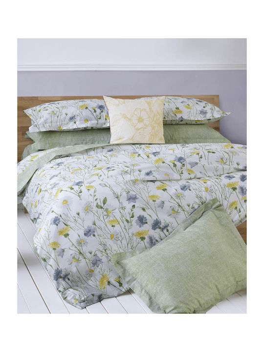 Kentia Loft Herbs 10 Super Double Cotton Duvet Cover Set with Pillowcases 220x240