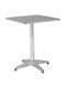 Palma Outdoor Aluminum Table for Small Spaces Silver 60x60x70cm