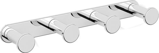 Langberger Series 280 Wall-Mounted Bathroom Hook with 4 Positions ​17x2cm Silver