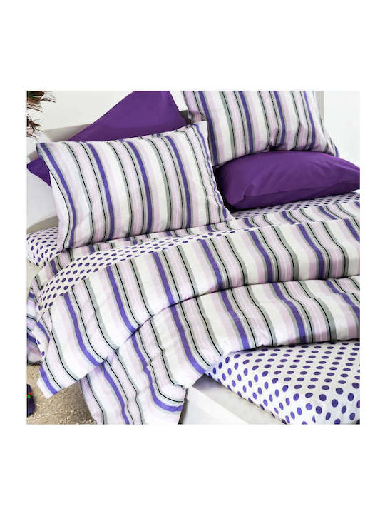 SB Home Quilt Queen 240x220cm Rules & Dots Purple