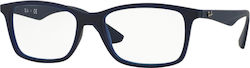Ray Ban Ανδρικός Κοκκάλινος Σκελετός Γυαλιών σε Navy Μπλε Χρώμα RB7047 5450 Ray Ban Ανδρικός Κοκκάλινος Σκελετός Γυαλιών σε Navy Μπλε Χρώμα RB7047 5450