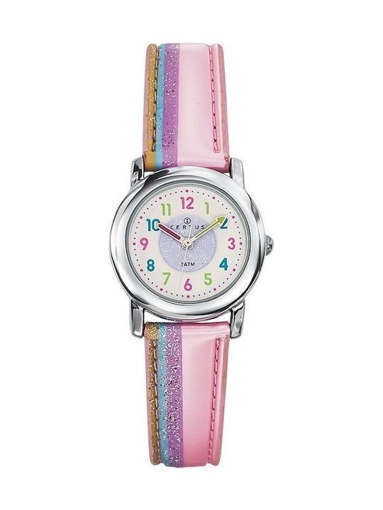 Certus Kids Analog Watch with Leather Strap Pink