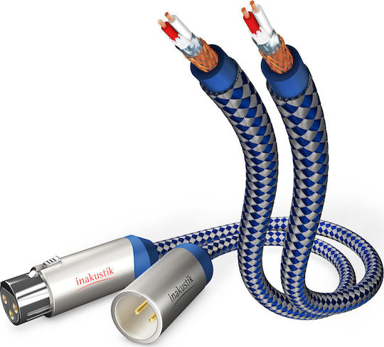 Inakustik Cablu XLR De Sex Masculin - XLR De Sex Feminin Albastru 1.5m 00405015