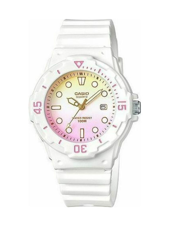 Casio Ladies Collection Watch Uhr mit Weiß Kautschukarmband