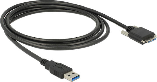 DeLock Regular USB 3.0 to micro USB Cable Μαύρο 3m (83599)