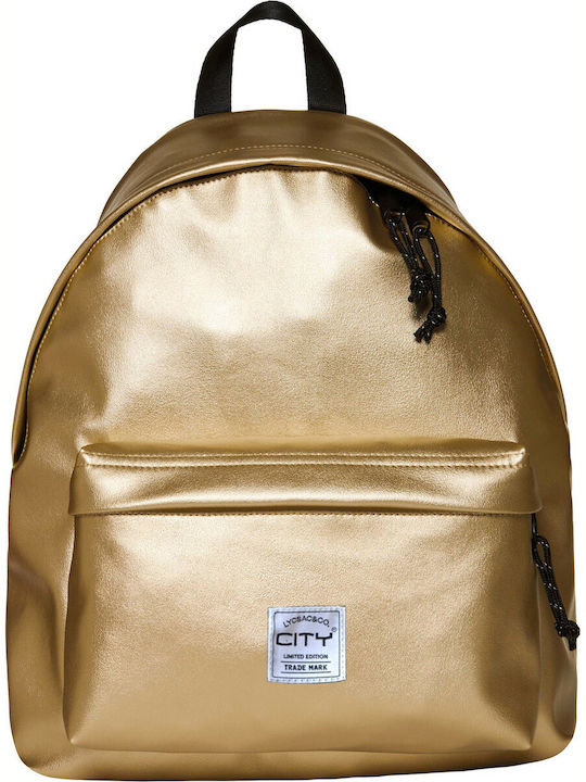 Lyc Sac City Limited Edition School Bag Backpack Junior High-High School in Gold color 24lt