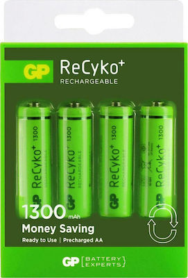 GP Batteries ReCyko+ Rechargeable Battery AA Ni-MH 1300mAh 1.2V 4pcs