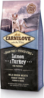 Carnilove Salmon & Turkey Puppy 1.5kg Dry Food Grain Free for Puppies with Turkey and Salmon