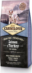 Carnilove Salmon & Turkey Puppy 12kg Hrană Uscată fără Cereale pentru Cățeluși cu Curcan și Somon