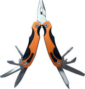 Swiss Tech P12 Multitool Orange mit Klinge aus Rostfreier Stahl in Scheide