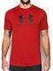 Under Armour Logo Men's Athletic T-shirt Short Sleeve Red