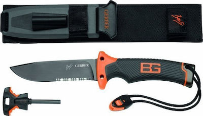 Gerber Bear Grylls Knife Survival Black with Blade made of Stainless Steel in Sheath