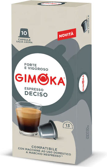 Gimoka Kapseln Espresso Deciso Kompatibel mit Maschine Nespresso 10Mützen