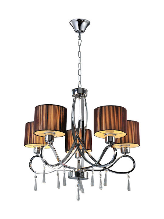 Elmark Lilly Candelabru 5xE27 cu Abajururi Argint 955LILLY5