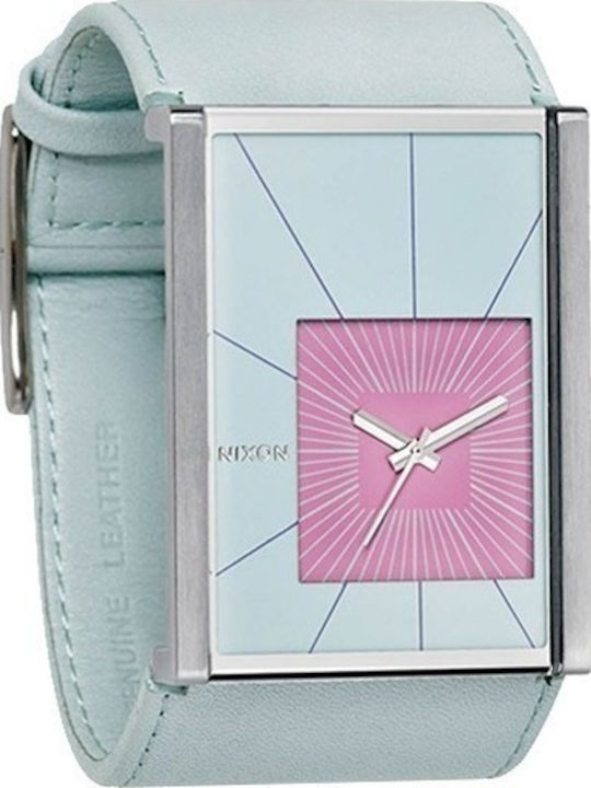 Nixon Motif Γυναικείο Ρολόι 35mm Μπαταρίας με Γκρι Δερμάτινο Λουράκι