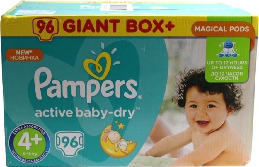 Pampers Active Baby Dry Giant Box Plus No4+ (916kg) 96 τμχ Skroutz.gr