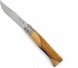 Opinel Νo.8 Inox Chaperon Pocket Knife Brown with Blade made of Stainless Steel in Sheath