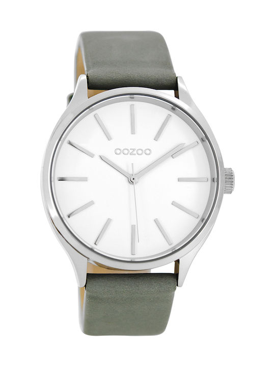 Oozoo Timepieces Watch with Gray Leather Strap