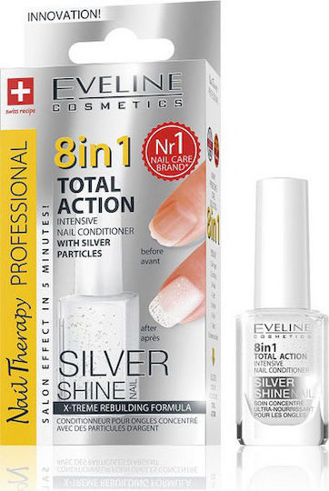 Eveline 8 in 1 Total Action Silver Shine Σκληρυντικό 12ml