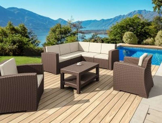 Tisch Rattan Stabil Monaco Braun 92x57x45cm