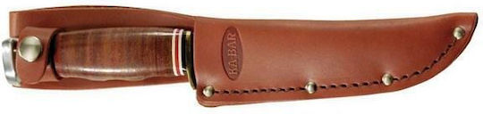 Ka-Bar Leather Handled Hunter Knife Brown with Leather Sheath