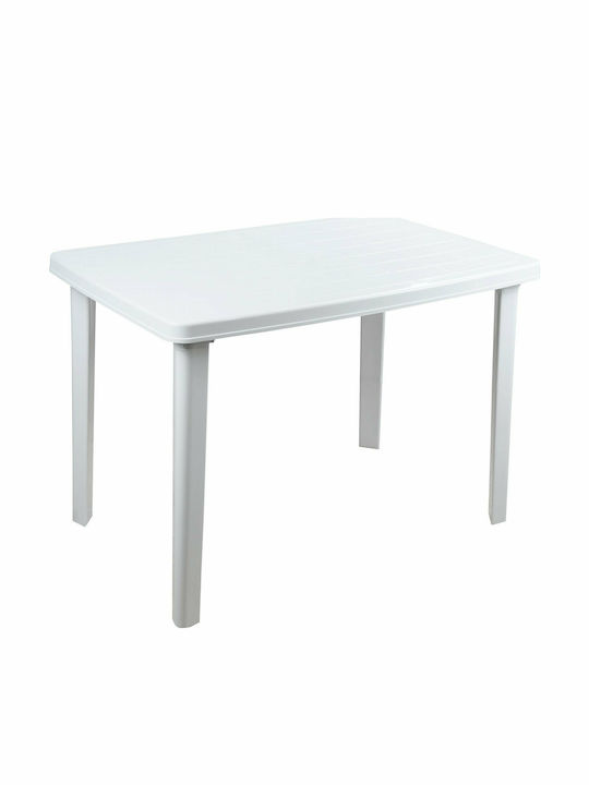 Τραπέζι Εξωτερικού Χώρου από Πολυπροπυλένιο Πάτμος Λευκό 110x70x70εκ.