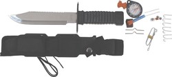 Mil-Tec Special Forces Knife Survival Black with Blade made of Stainless Steel in Sheath