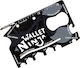 Wallet Ninja Πορτοφολιού 18 σε 1 Multi-tool Card Black Total Length 8.5pcs with Blade made of Steel