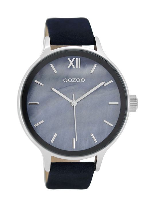 Oozoo Timepieces Часовник с Син Кожена каишка