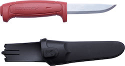 Morakniv Basic 511 Knife Red with Blade made of Carbon Steel in Sheath