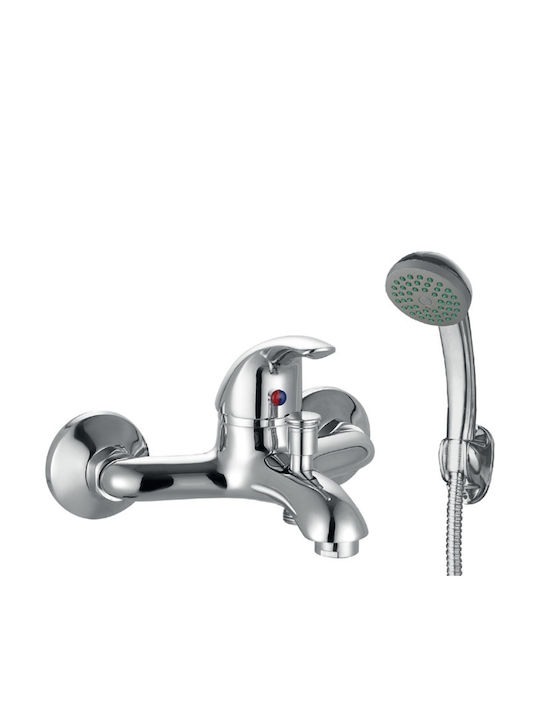 Viospiral Alvina Mixing Bathtub Shower Faucet Complete Set Silver