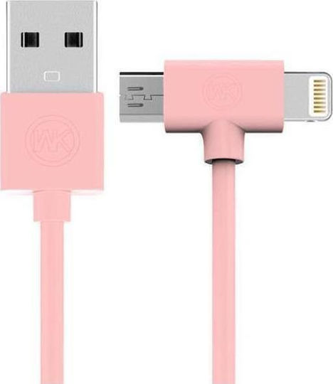 WK Regulär USB zu Micro-USB Kabel Rosa 1m (WDC-008P)