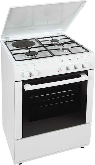 Carad Aragaz 69lt cu Plite pe Gaz Natural & Electricitate L60cm. White