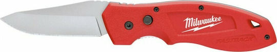 Milwaukee Fastback Smooth Pocket Knife Red with Blade made of Stainless Steel