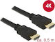 DeLock Cable HDMI male - HDMI male 0.5m Μαύρο