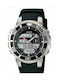 Casio Ανδρικό Ρολόι 43mm Μπαταρίας με Μαύρο Καουτσούκ Λουράκι