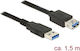 DeLock USB 3.0 Cablu USB-A - USB-A female Negru 1.5m 85055