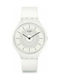 Swatch Skinpure Watch with White Rubber Strap