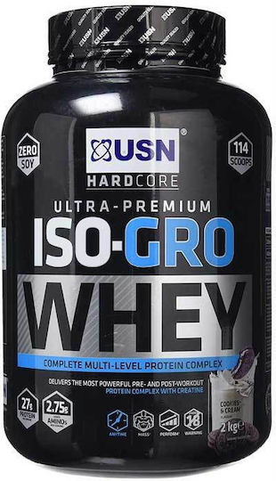 USN Hardcore ISO-Gro Whey Proteină Din Zer cu Creatină & Aromă Fursecuri și cremă 2kg