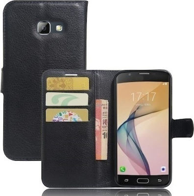 Litchi Grain Leather Flip Portofel Piele artificială Negru (Galaxy A5 2017)