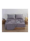 Nef-Nef Homeware Basic Чаршаф Полудвойно с Еластична лента 120x200+30см Светлосив