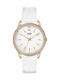 Henry London Watch with White Leather Strap HL39-SS-0114