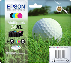 Epson 34XL Πακέτο 4 Μελανιών Εκτυπωτή InkJet Κίτρινο / Κυανό / Ματζέντα / Μαύρο (C13T34764010)