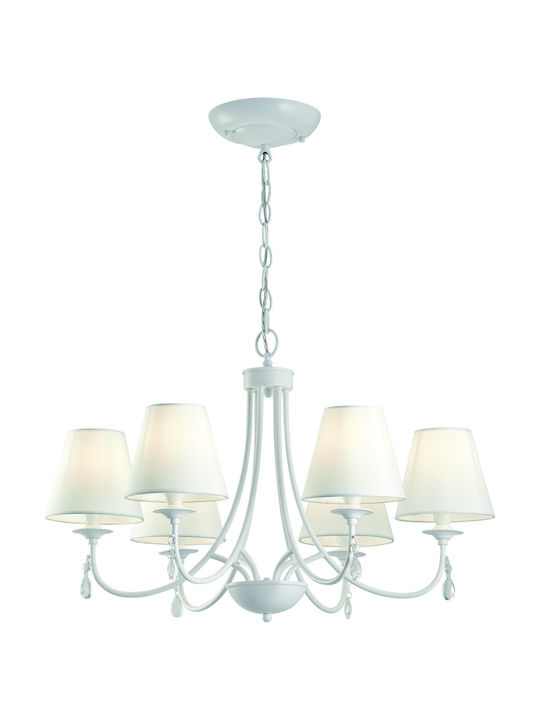 Viokef Chandelier Lampshade 6xE14 White 4164200