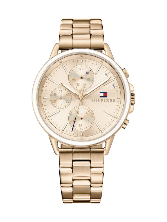 Tommy Hilfiger Carly Uhr Chronograph mit Rose Gold Metallarmband