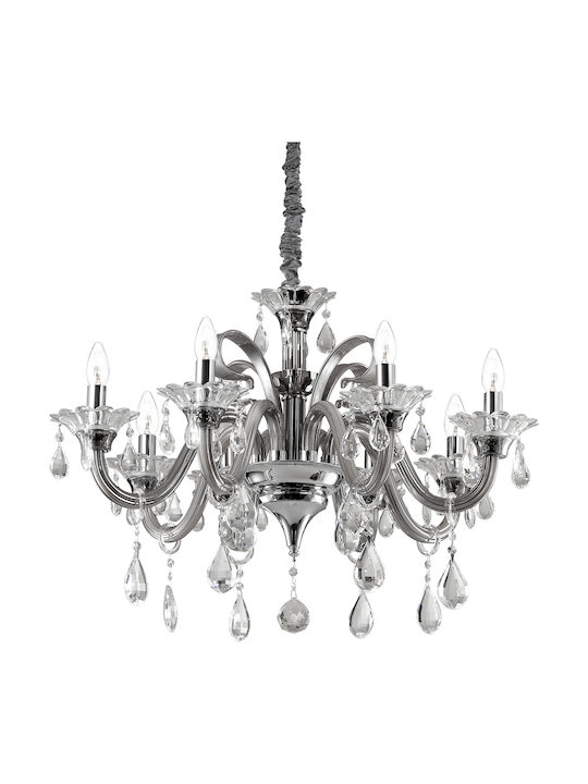 Ideal Lux Candelabru Ø78cm Cu Sfeșnice Transparent Ideal Lux Candelabru Ø78cm Cu Sfeșnice Transparent