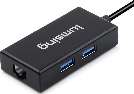 Lumsing USB 3.1 Type-C to RJ45 Hub 2 USB 3.0 Ports with USB-C Connection Ethernet