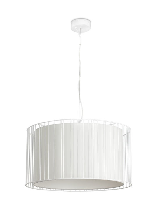 Faro Barcelona Linda Colgante Λευκό Hängende Deckenleuchte Einfaches Licht Raster für Fassung E27 Weiß