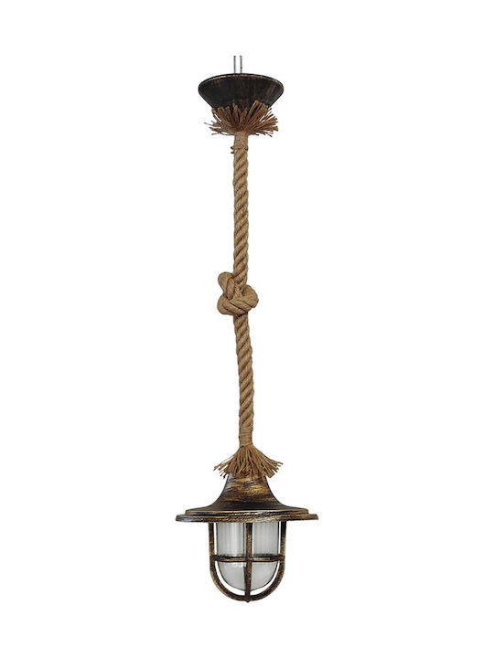 Heronia LP-700K Rope 1/L Pendant Lamp with Rope E27 Bronze