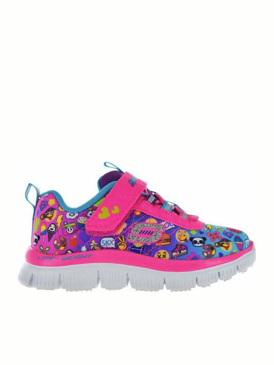 Skechers Emoji Print Gore Strap Kids Running Shoes Multicolour